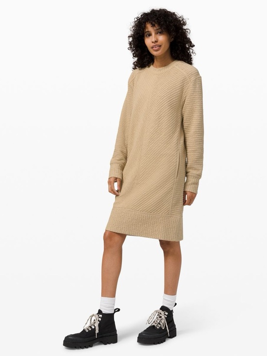 lululemon athletica Dresses & Skirts - lululemon athletica Beige On- Repeat Long-Sleeve Knit Sweater Dress